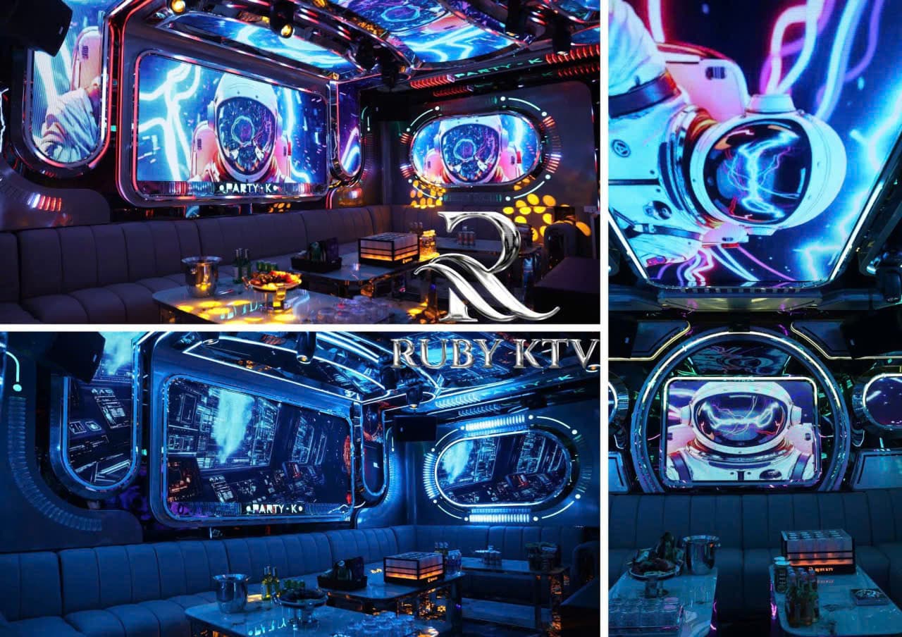 다낭 가라오케 루비 KTV LED 조명 무드 룸