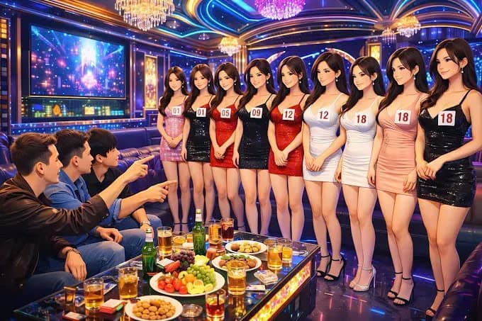 GK22 KTV 골든킹덤 22 대형 스크린과 음향 시스템이 갖춰진 룸